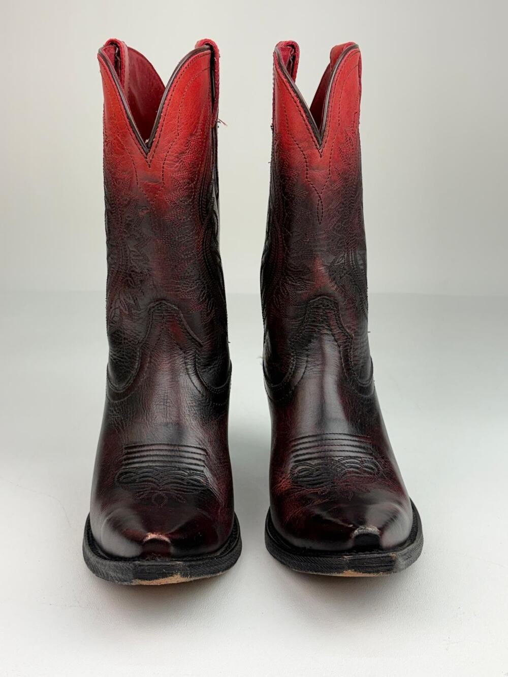 Ariat Circuit Stella Cowboy Boot Leather Snip Toe Womens 8B Ombre Red Distressed